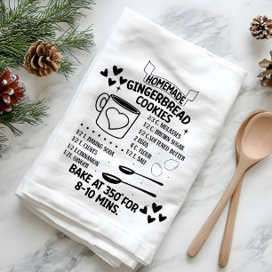 Rezept für selbstgemachte Lebkuchen-Weihnachtsgesc Geschirrtuch