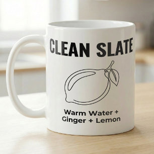 Rezept für Warmes Wasser Ingwer Zitrone Clean Slat Kaffeetasse