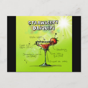 Rezept für Watercolor-Cocktail Postkarte