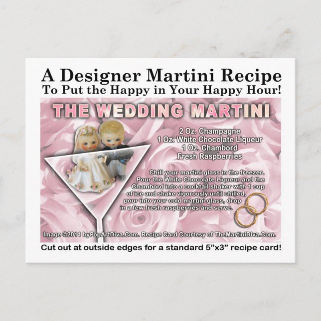 Rezept für Wedding Martini Postkarte (Vorderseite)