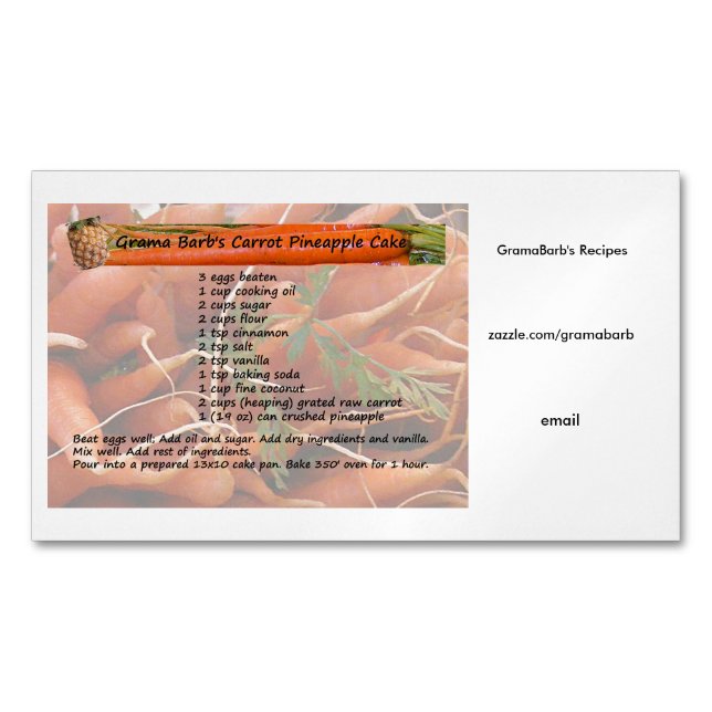 Rezept-Geschäfts-Magnet-Karten Magnetische Visitenkarte (Vorderseite)