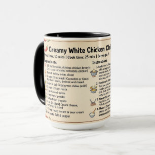 Rezept-Geschenktasse für cremige weiße Hühnchen-Ch Tasse