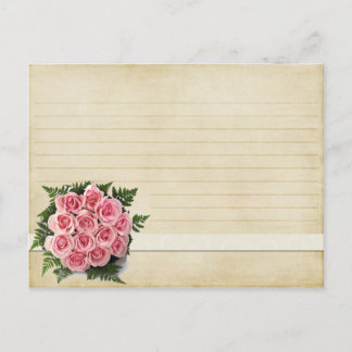 Rezept Hochzeitkarte Vintag Pink Bouquet Postkarte