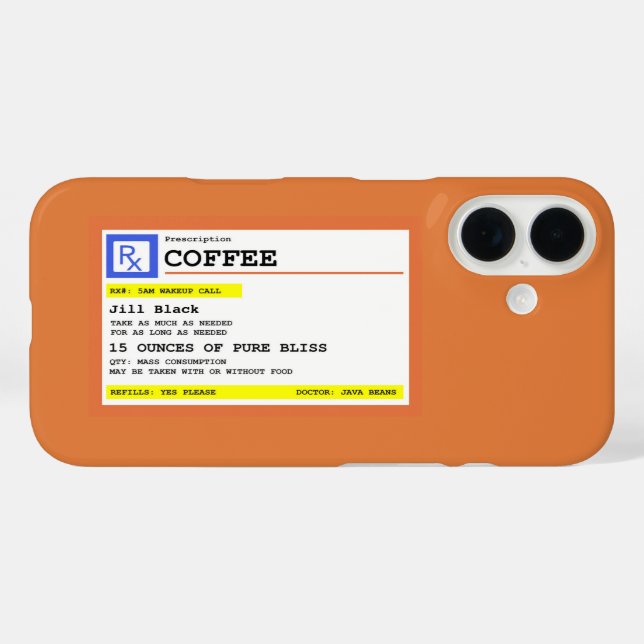 Rezept Kaffee Funny Personalisiert iPhone 16 Hülle (Rückseite (Horizontal))