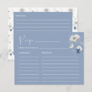 Rezept-Karte für blaues Brautparty Postkarte