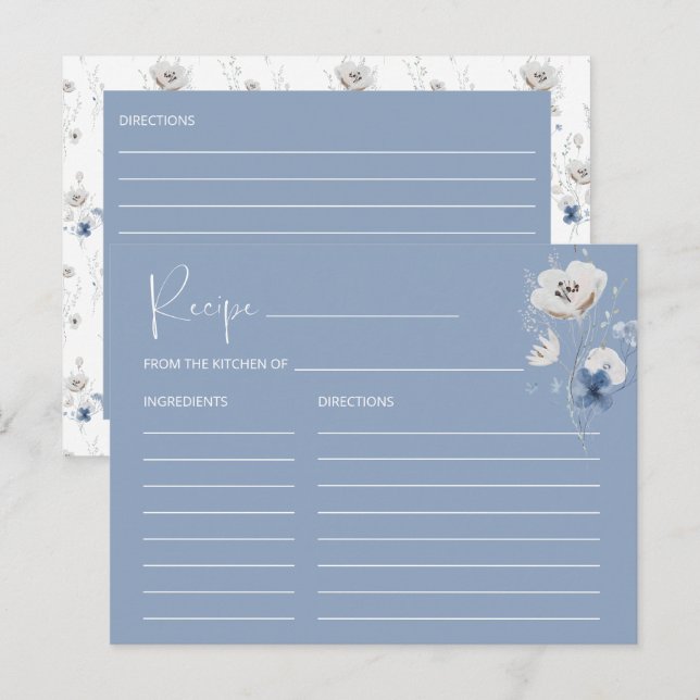 Rezept-Karte für blaues Brautparty Postkarte (Vorne/Hinten)