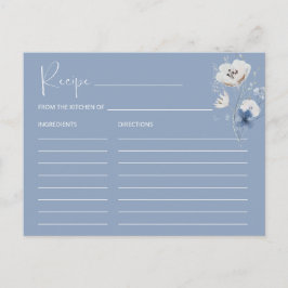 Rezept-Karte für blaues Brautparty Postkarte