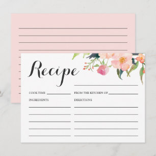 Rezept-Karte für botanisches Brautparty Begleitkarte