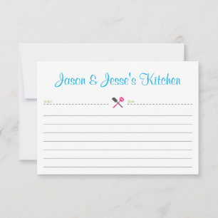 Rezept-Karte für Dusche oder Haushaltswärmung