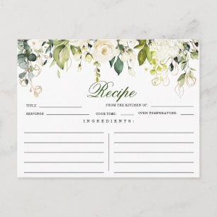 Rezept-Karte für Elfenbeinblüten - Brautparty Postkarte