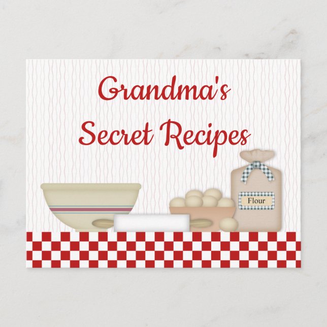 Rezept-Karte für Oma Postkarte (Vorderseite)
