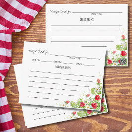 Rezept-Karte mit Erdbeeren Postkarte