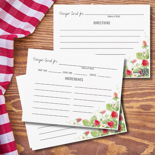 Rezept-Karte mit Erdbeeren Postkarte (Von Creator hochgeladen)