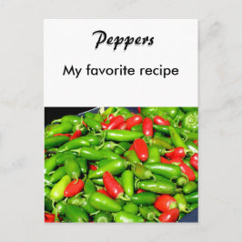 Rezept-Karte - Paprikaschoten Postkarte