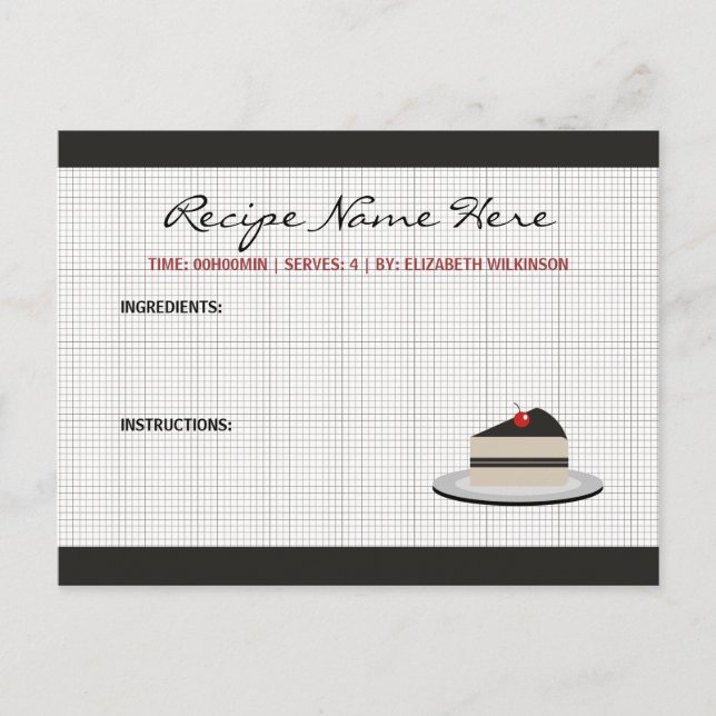 Rezept-Karte Postkarte (Vorderseite)