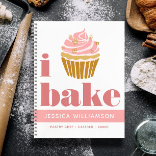 Rezept Kochbuch Cupcake Pink Gold Bake Modern kühl Notizbuch