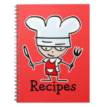 Rezept Notebook mit niedlichem Cartoon Koch Koch