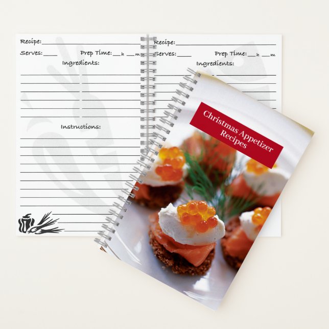 Rezept-Notebook - Weihnachts-Appetizer-Rezepte Notizbuch (Innen)