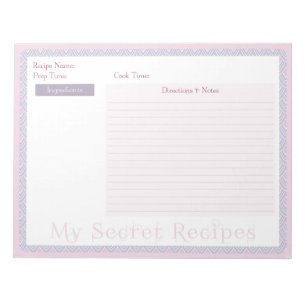 Rezept Notepad im Baby Pink Geo Muster Notizblock