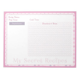 Rezept Notepad in Sweet Pink Dots Notizblock