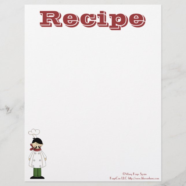 Rezept Papier - Küche Koch - Rezepte (Vorderseite)