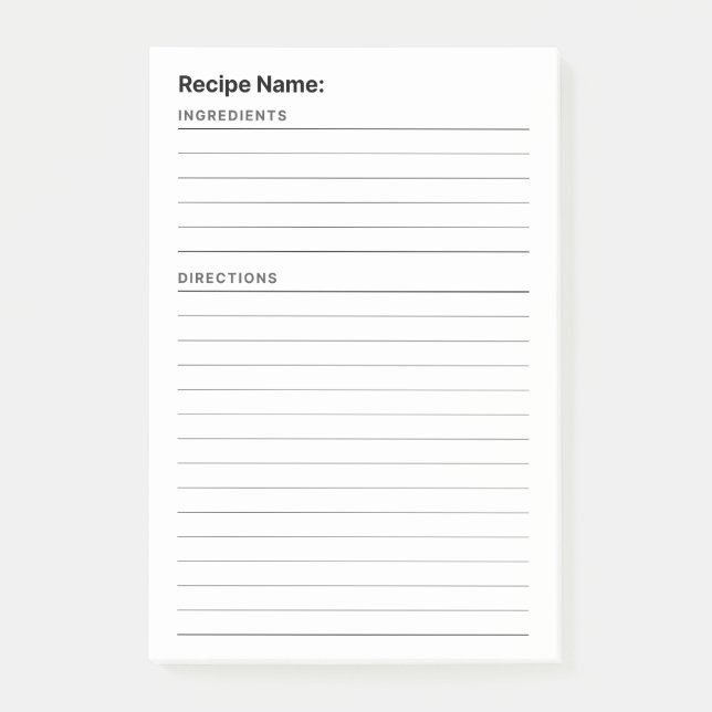 Rezept Post-it Klebezettel (Vorderseite)