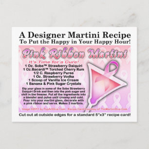Rezept Rosa Ribbon Martini Postkarte für Brust