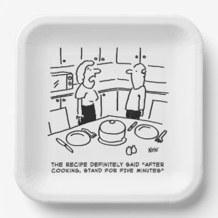 Rezept sagte Stand nach dem Kochen Pappteller