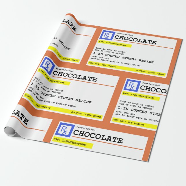 Rezept Schokolade Muster humorvoll Geschenkpapier (Ungerollt)