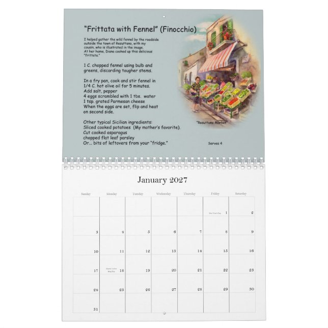 Rezept und Bilder von Sizilien Kalender (Jan 2027)