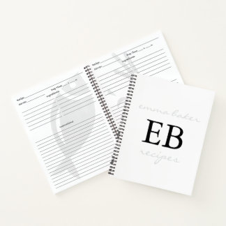 Rezeptbuch Journal Notizbuch mit individuellem Mon