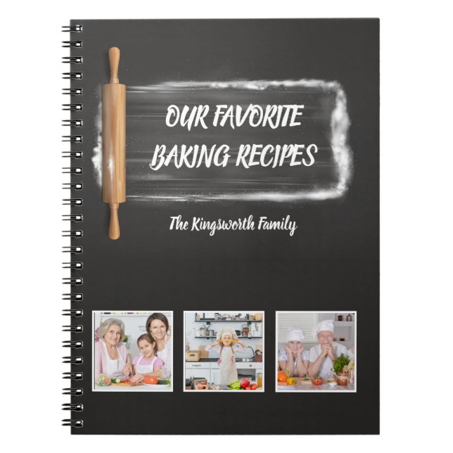 Rezepte Familienfavorit Backen personalisiertes Fo Notizblock (Vorderseite)
