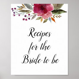 Rezepte für das Blumenbräu als blumiges Brautparty Poster