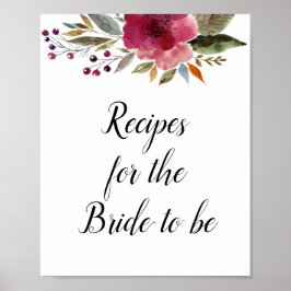 Rezepte für das Blumenbräu als blumiges Brautparty Poster