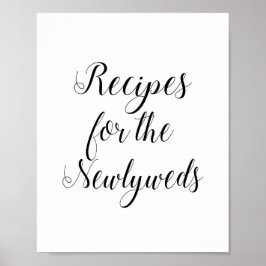 Rezepte für das Newlyweds Polterabend Sign Poster