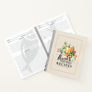 Rezepte für den Erntedank der Herbsternte Notizbuch