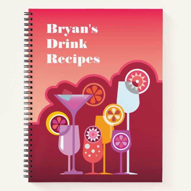 Rezepte für Getränke Notizbuch (Vorderseite)