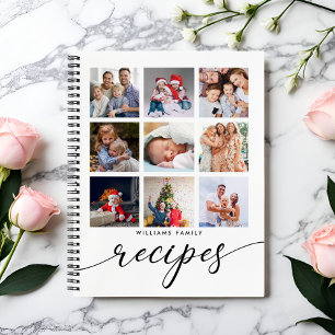 Rezepte für moderne Familienfotos Notizbuch