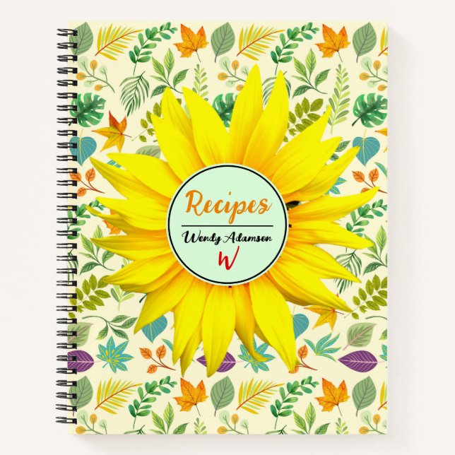 Rezepte für rustikale Kochbücher (Frühlings-Blätte Notizbuch (Vorderseite)