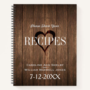 Rezepte für rustikales Holz und Gravuren Notizbuch