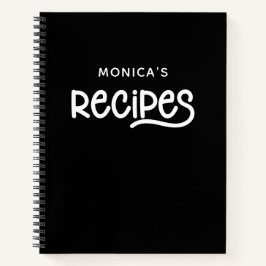 Rezepte für Schwarzweiß und Personalisiert Notizbuch