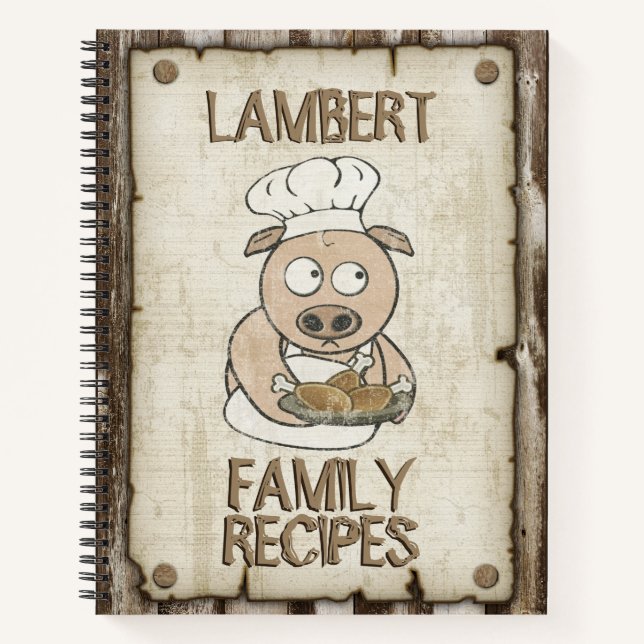 Rezepte für Schweinefleisch Koch Notizbuch (Vorderseite)