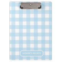 Rezepte | Gingham-Muster Hellblau und Weiß