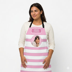 Rezepte   Gingham-Muster rosa und Weiß  Schürze