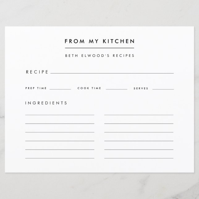 Rezepte | Modern aus meiner Küche Rezept Card (Vorderseite)