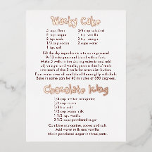 Rezepte Postkarte für abgebackenen Kuchen und Scho
