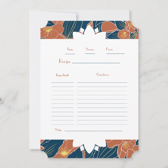 Rezepte und Erinnerungen Autumnal Florale Flatreze (Vorderseite)