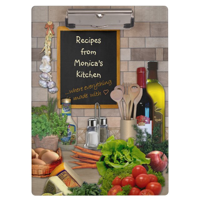 Rezepte Zwischenablage mit Ihrem Namen Klemmbrett (Vorderseite)