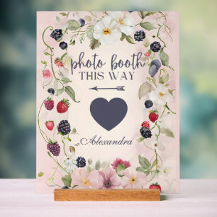 Rezeption auf diesem Weg Florales Beeren-Design Acrylschild