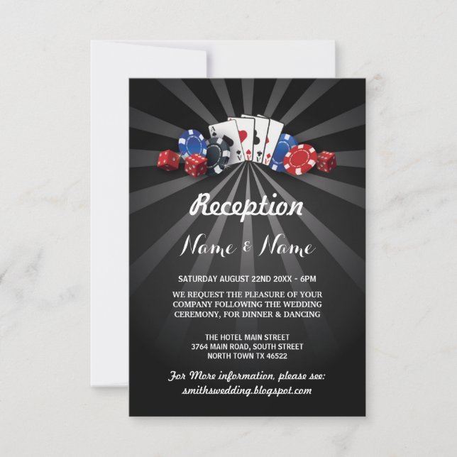 Rezeption Cards Las Vegas Casino Einladung (Vorderseite)